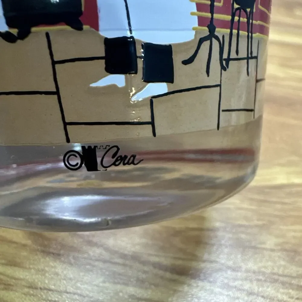 1960s Cera Cafe Restaurant Lowball Double Old Fashioned Glasses